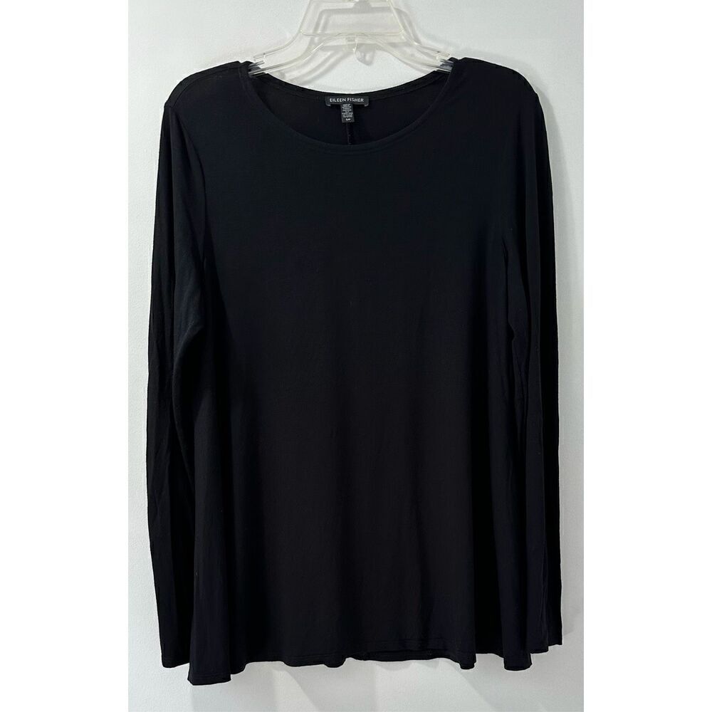 Eileen Fisher women’s long sleeve black light weight tunic size S/P.  #45-1390